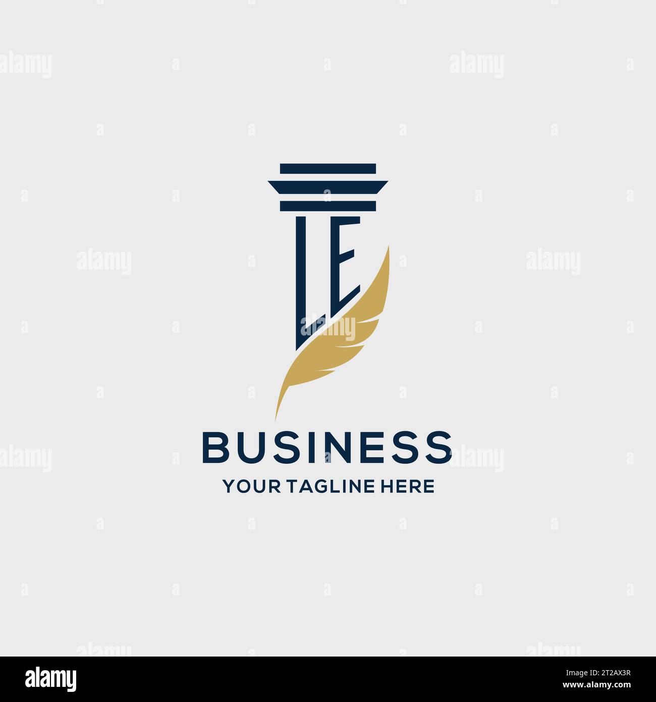 LE monogram initial logo with pillar and feather design, law firm logo ...