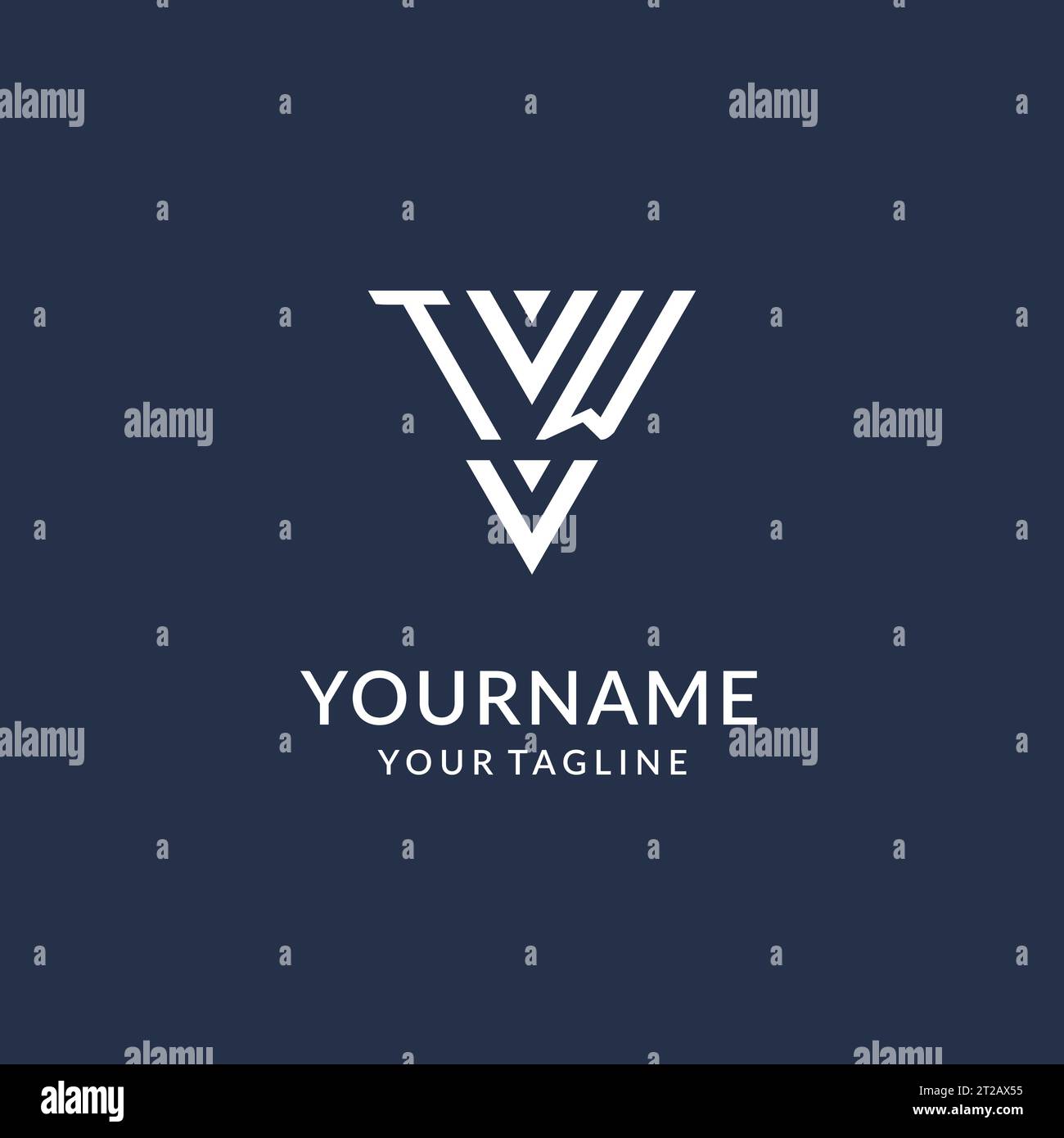 TW triangle monogram logo design ideas, creative initial letter logo with triangular shape logo vector Stock Vector
