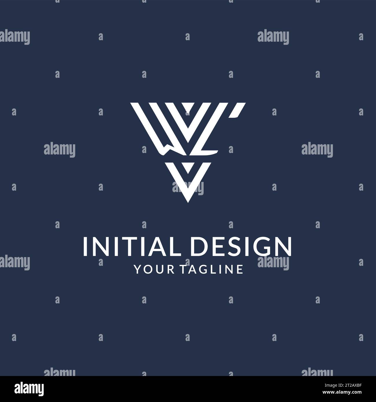 WL triangle monogram logo design ideas, creative initial letter logo with triangular shape logo vector Stock Vector