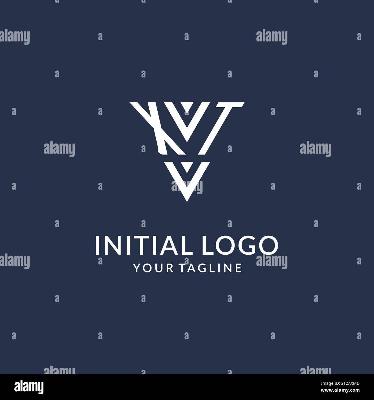 XT triangle monogram logo design ideas, creative initial letter logo with triangular shape logo vector Stock Vector