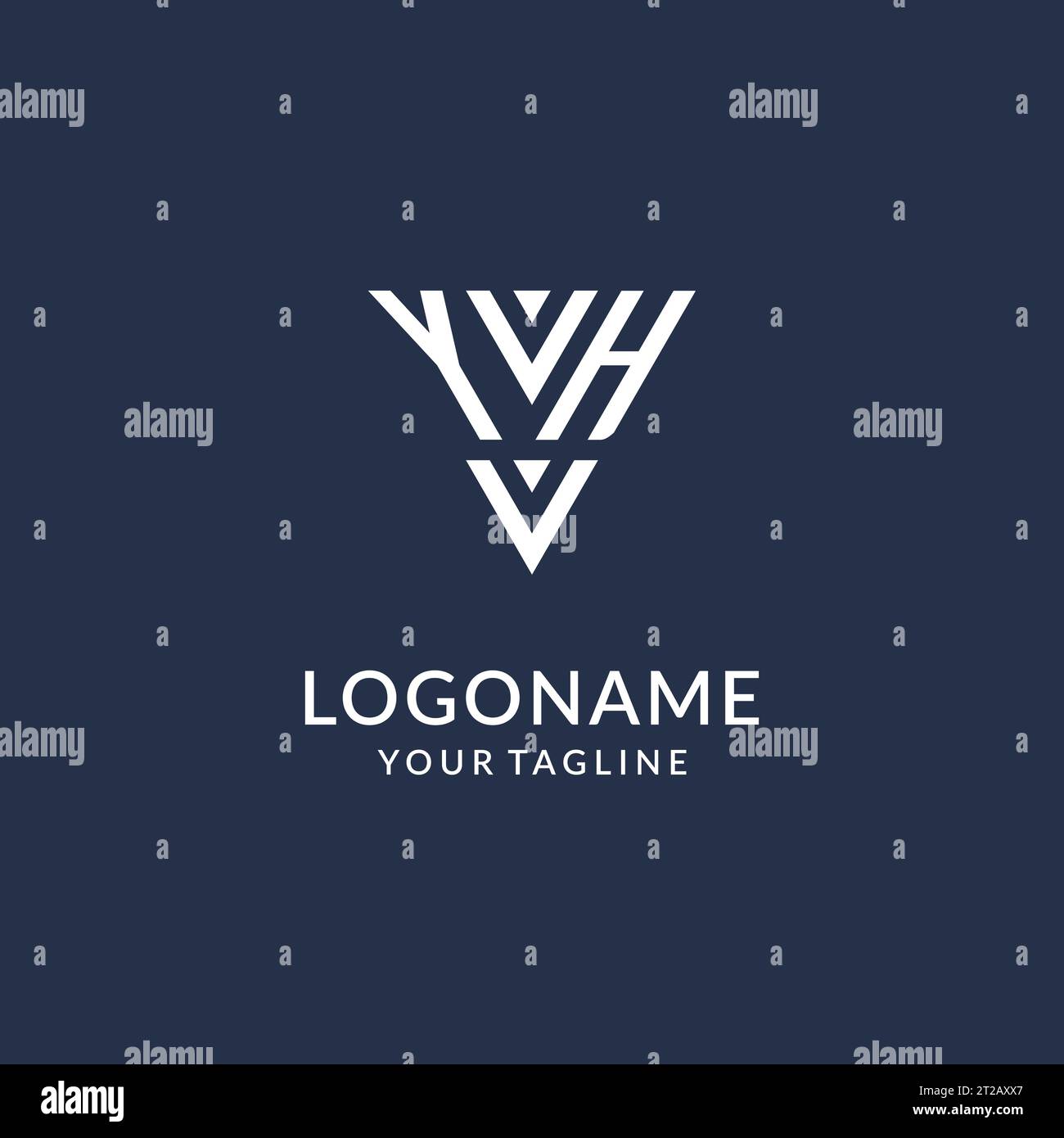 YH triangle monogram logo design ideas, creative initial letter logo with triangular shape logo vector Stock Vector