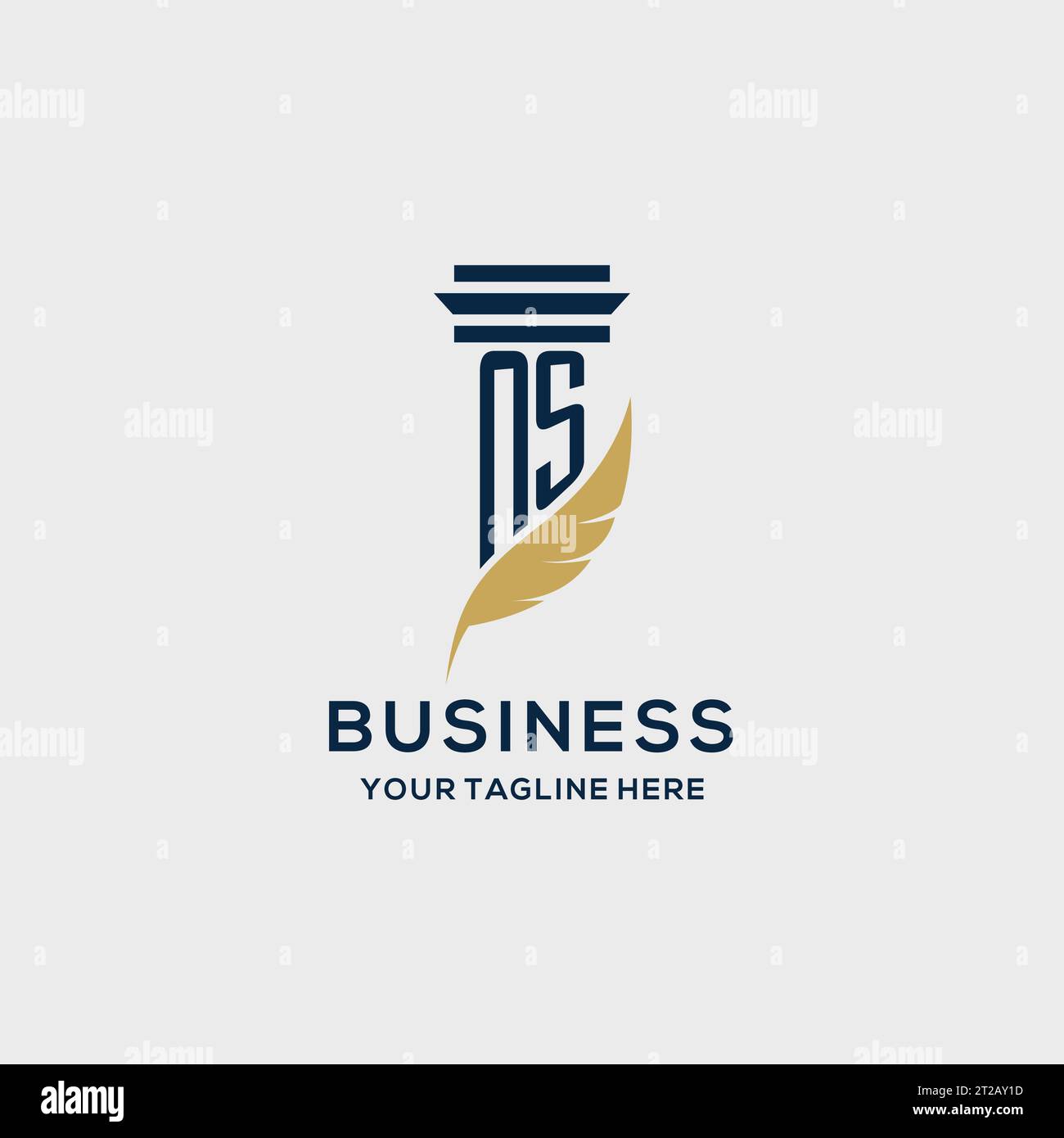 NS monogram initial logo with pillar and feather design, law firm logo ...