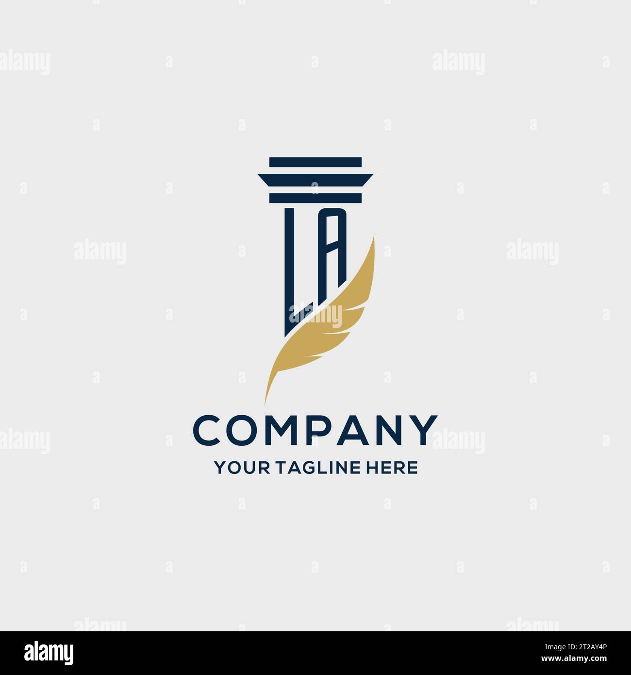 LA monogram initial logo with pillar and feather design, law firm logo ...