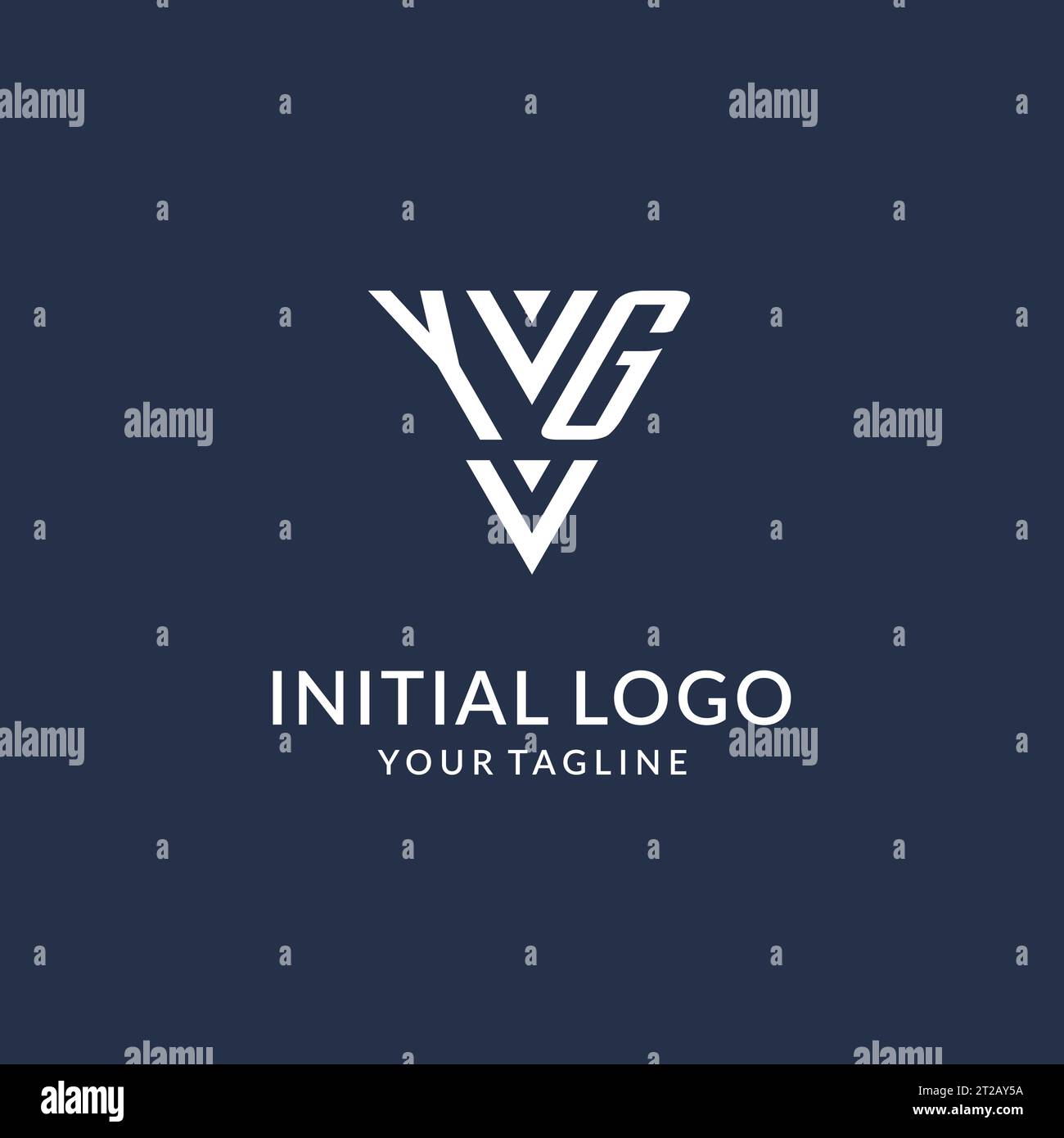 YG triangle monogram logo design ideas, creative initial letter logo with triangular shape logo vector Stock Vector