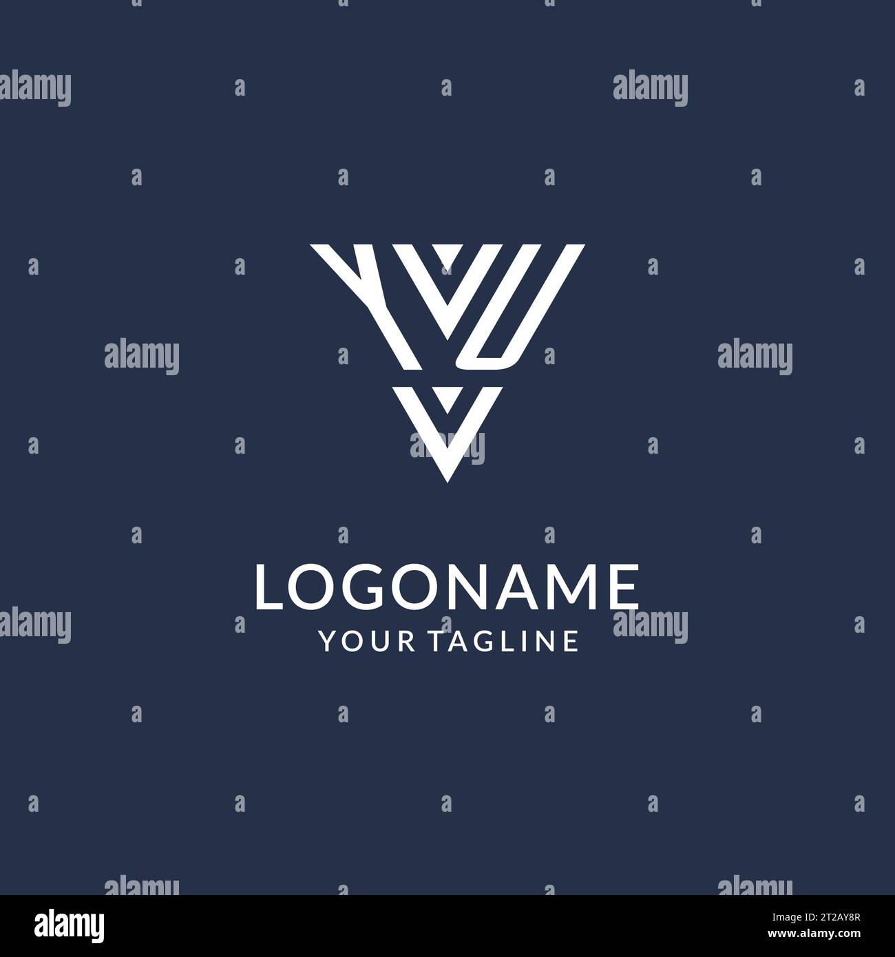 YU triangle monogram logo design ideas, creative initial letter logo with triangular shape logo vector Stock Vector