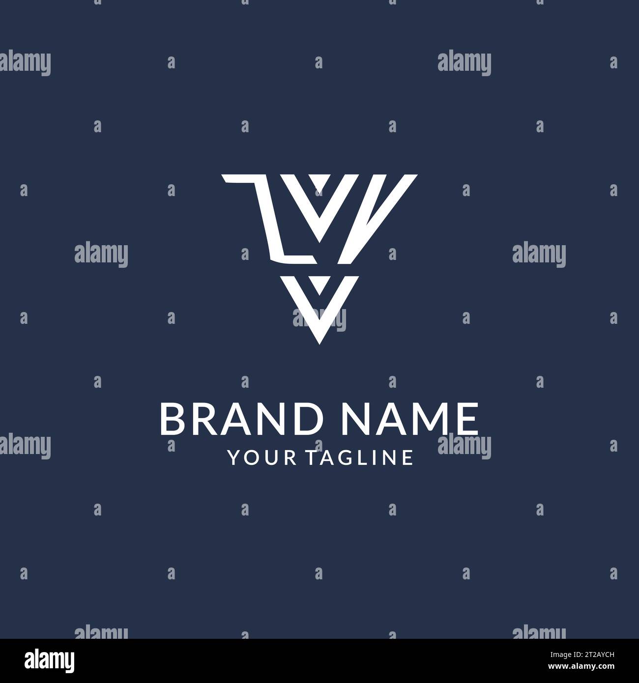 ZV triangle monogram logo design ideas, creative initial letter logo with triangular shape logo vector Stock Vector