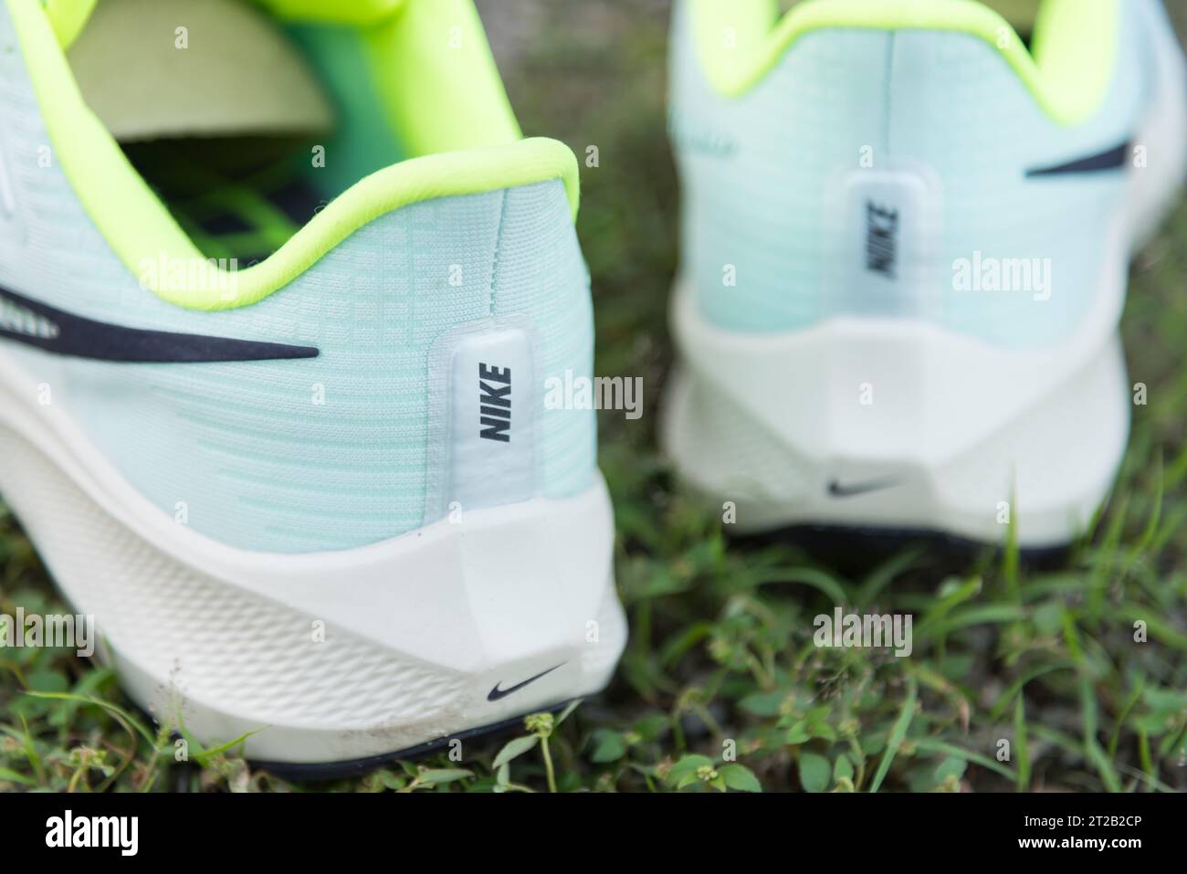 Bangkok,Thailand - 15 Oct, 2023: Closeup to Nike pegasus 39 ruuning shoes Stock Photo