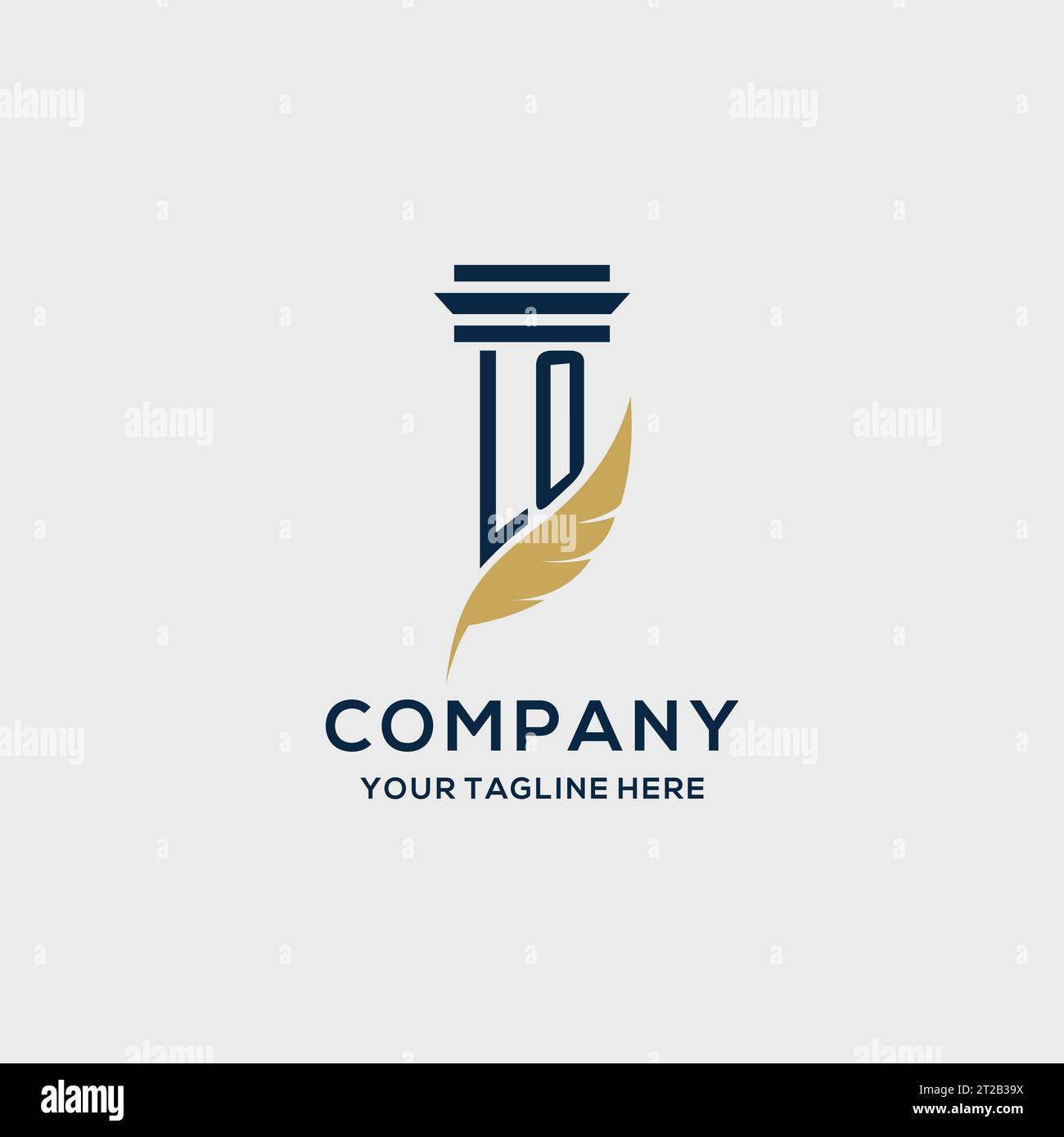 LO monogram initial logo with pillar and feather design, law firm logo ...