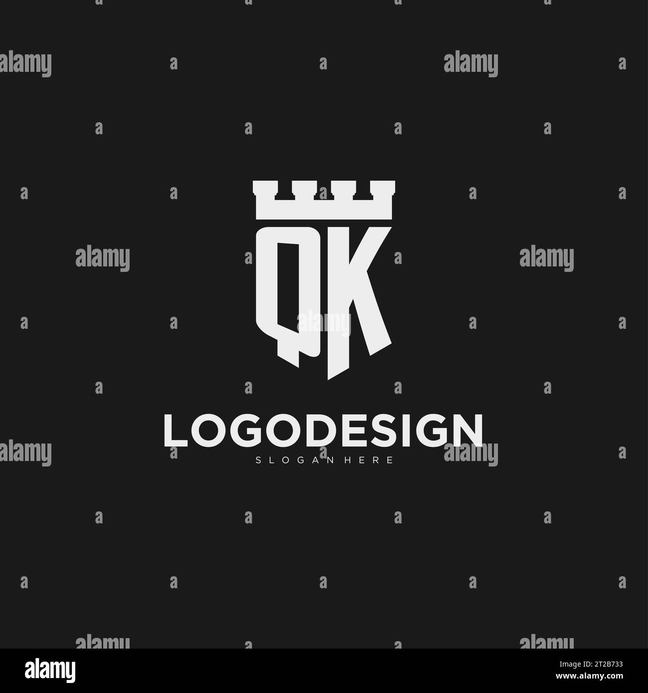 Qk letter design Black and White Stock Photos & Images - Alamy