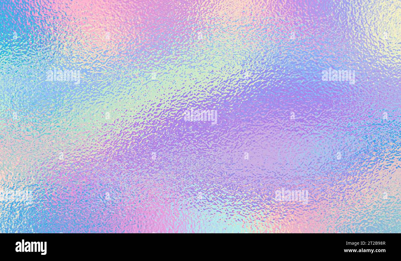 Purple background. Holograph foil texture. Iridescent metal effect. Holographic glitter backdrop. Rainbow bright gradient. Cute dreamy pattern. Pink Stock Vector