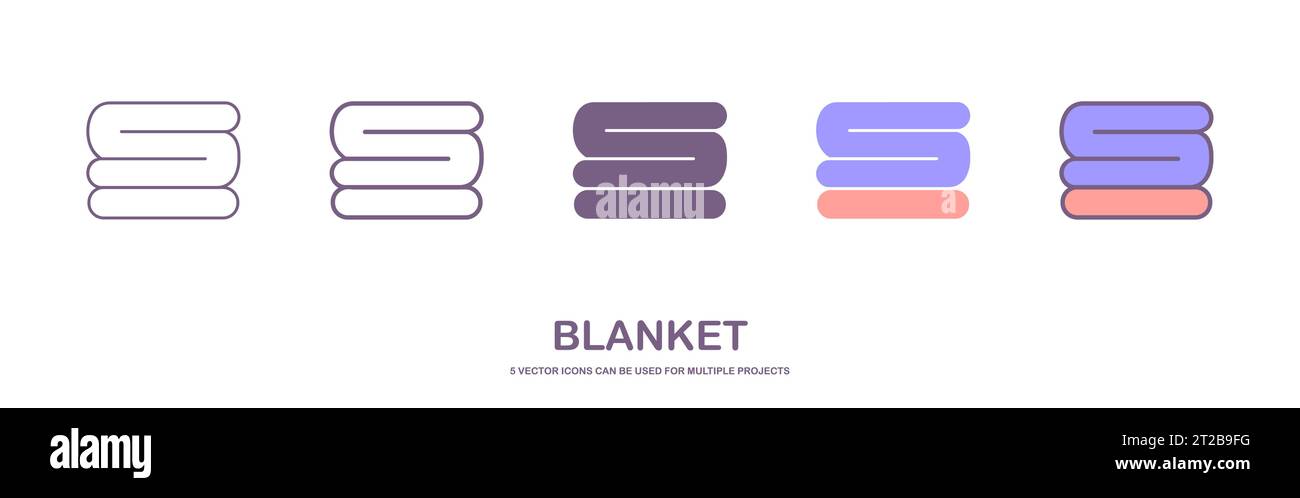 Set of blanket icon vector. bed sheet icon. Simple, flat, outline. icon sheet. Stock Vector