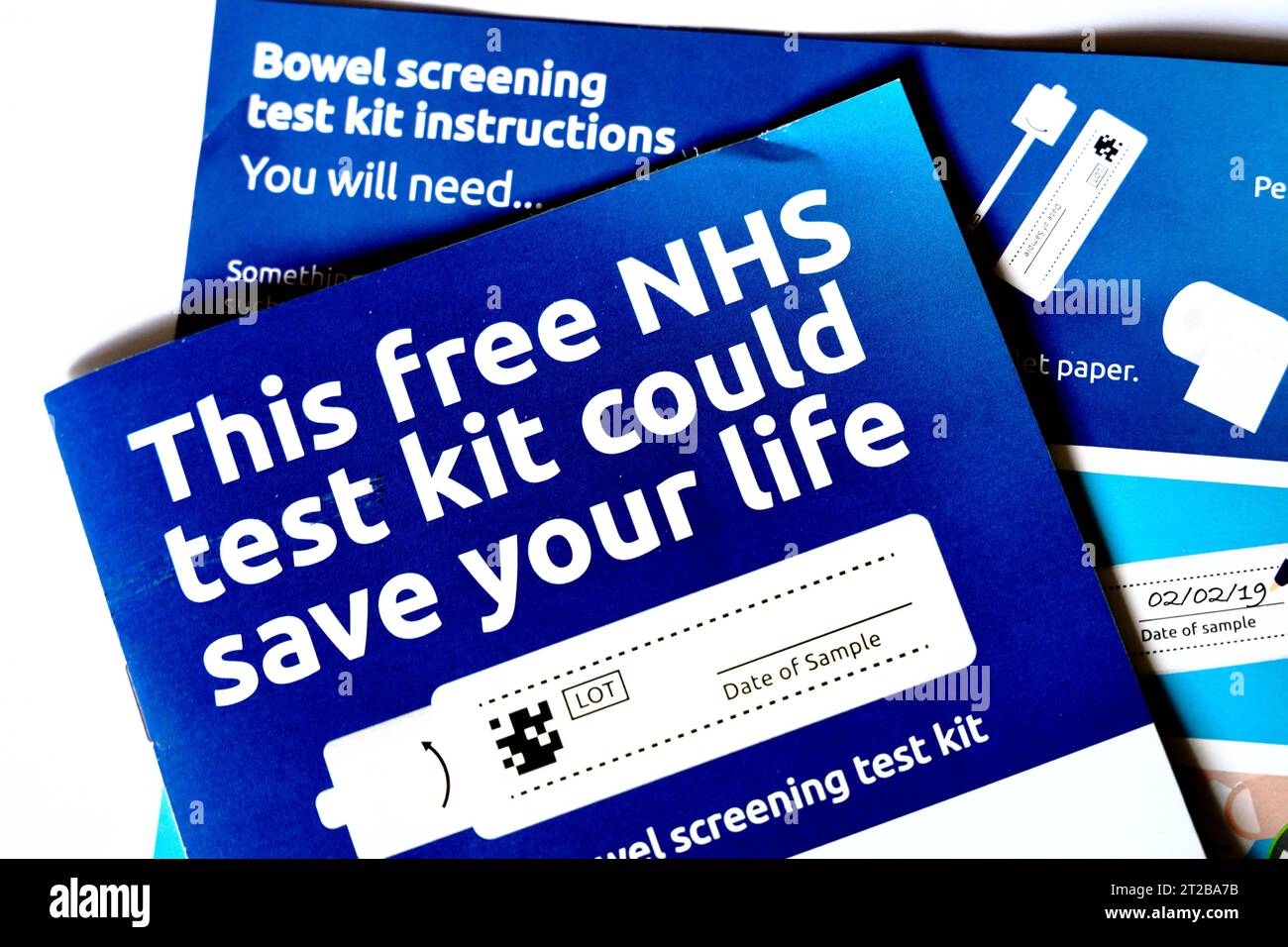 Bowel test screening kit Stock Photo Alamy