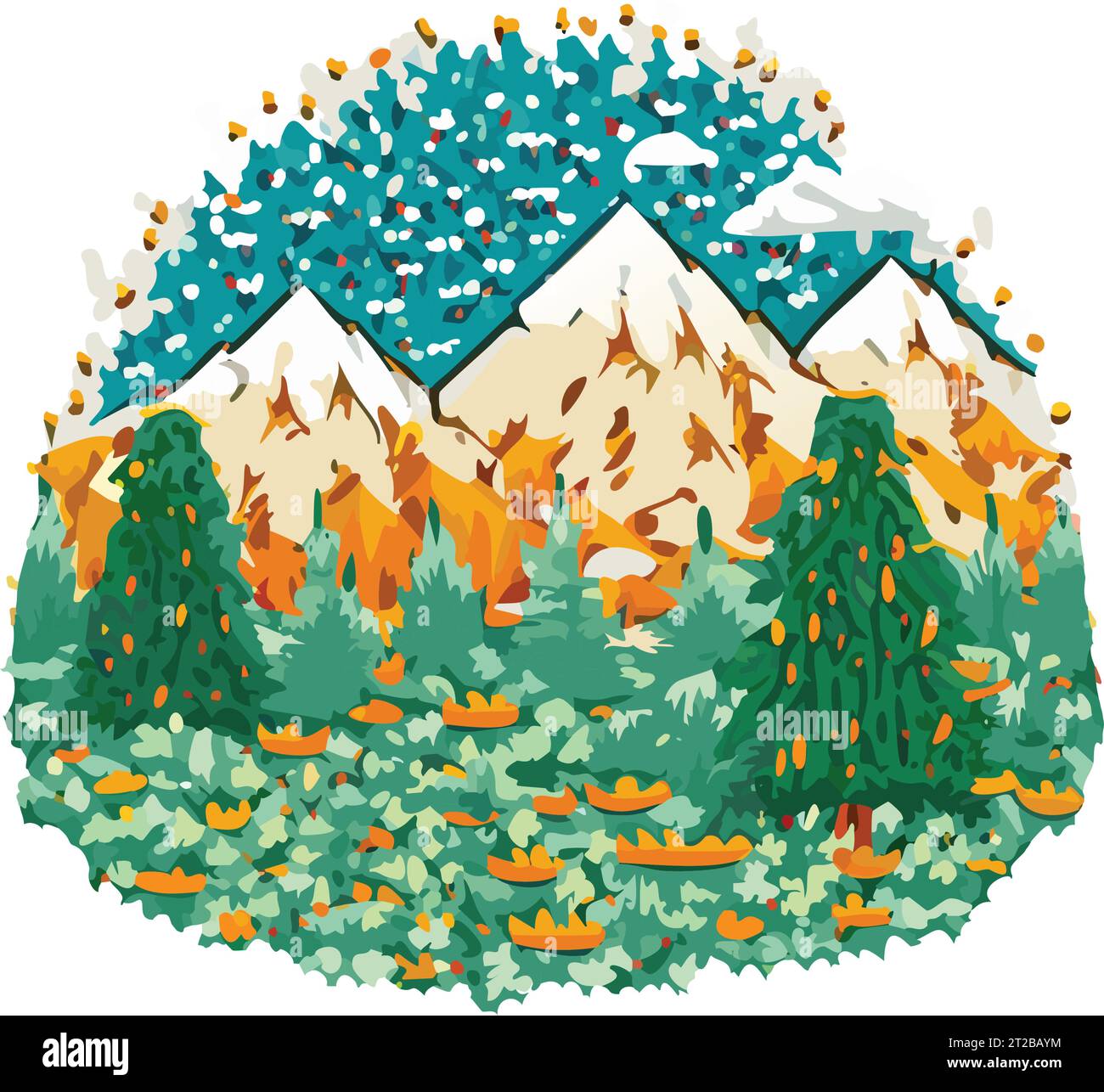 Vector Illustration Of Beautiful Dark Blue Mountain Landscape With Fog vector-illustration-of-beautiful-dark-blue-mountain-landscape-with-fog