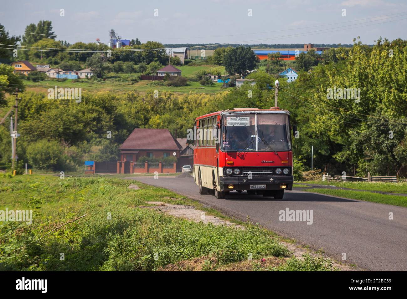 Neon lights around an ikarus 260 bus