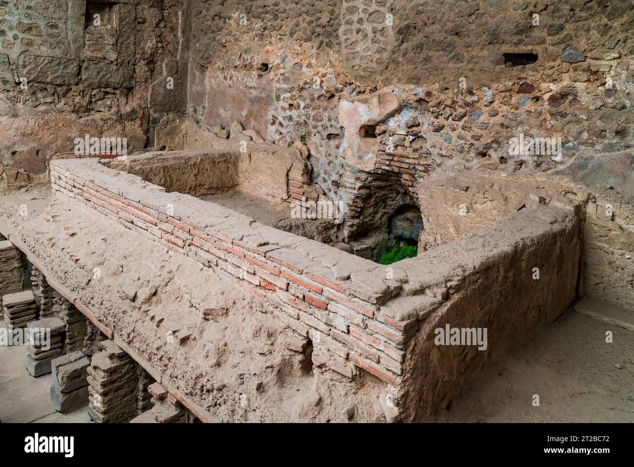 POMPEI, ITALY - SEPTEMBER 20 2023: Ruins of Pompei, an ancient city which was buried by the 79 AD eruption of Mount Vesuvius. Stock Photo