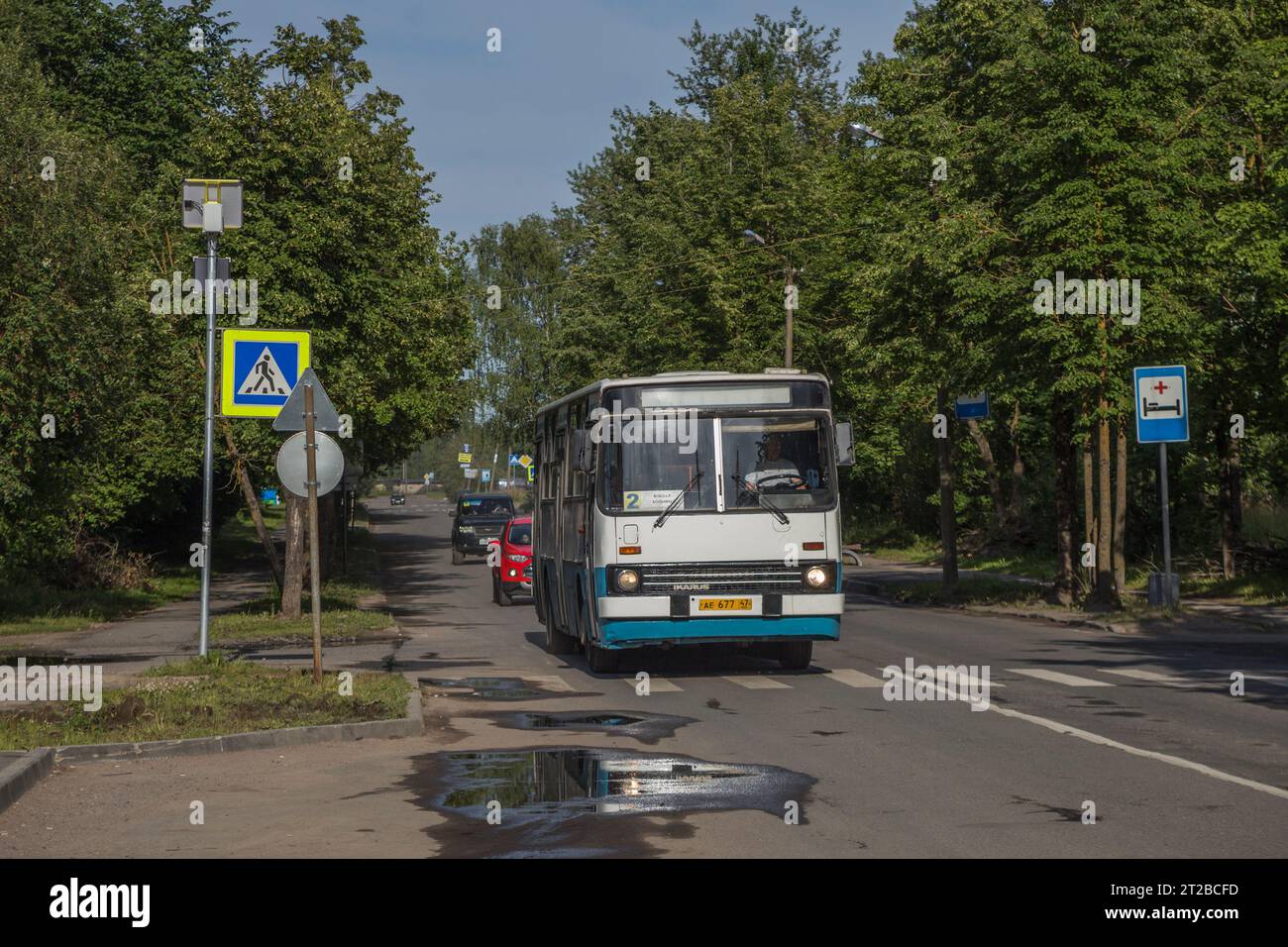 7.07.2019. Russia, Volkhov. Ikarus 263 on urban route. Stock Photo