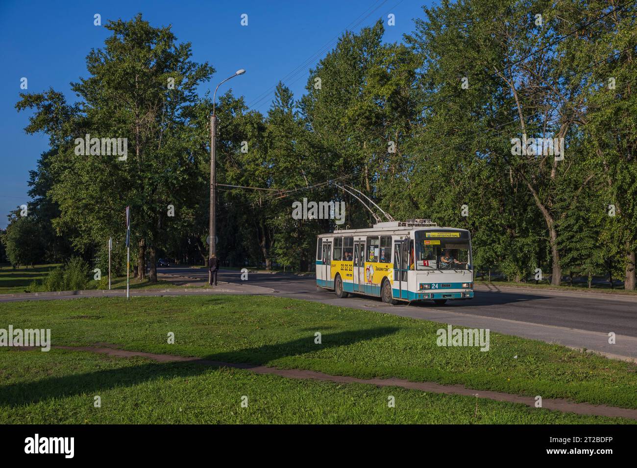 16.07.2019. Russia, Veliky Novgorod. Trolleybus Skoda 14tr. Stock Photo