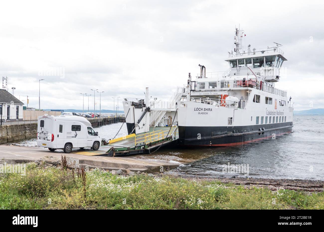 Car ferry boarding cars at Largs, Scotland Stock Photo Alamy