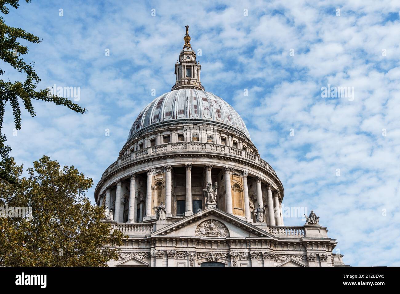 Low angle view of the Dome of St Paul Cathedral in London Stock Photo