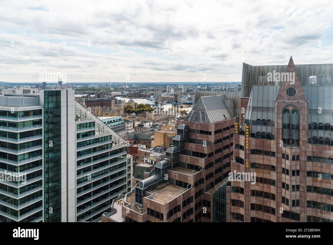 Panoramic view of the City of London from above. High angle view Stock Photo