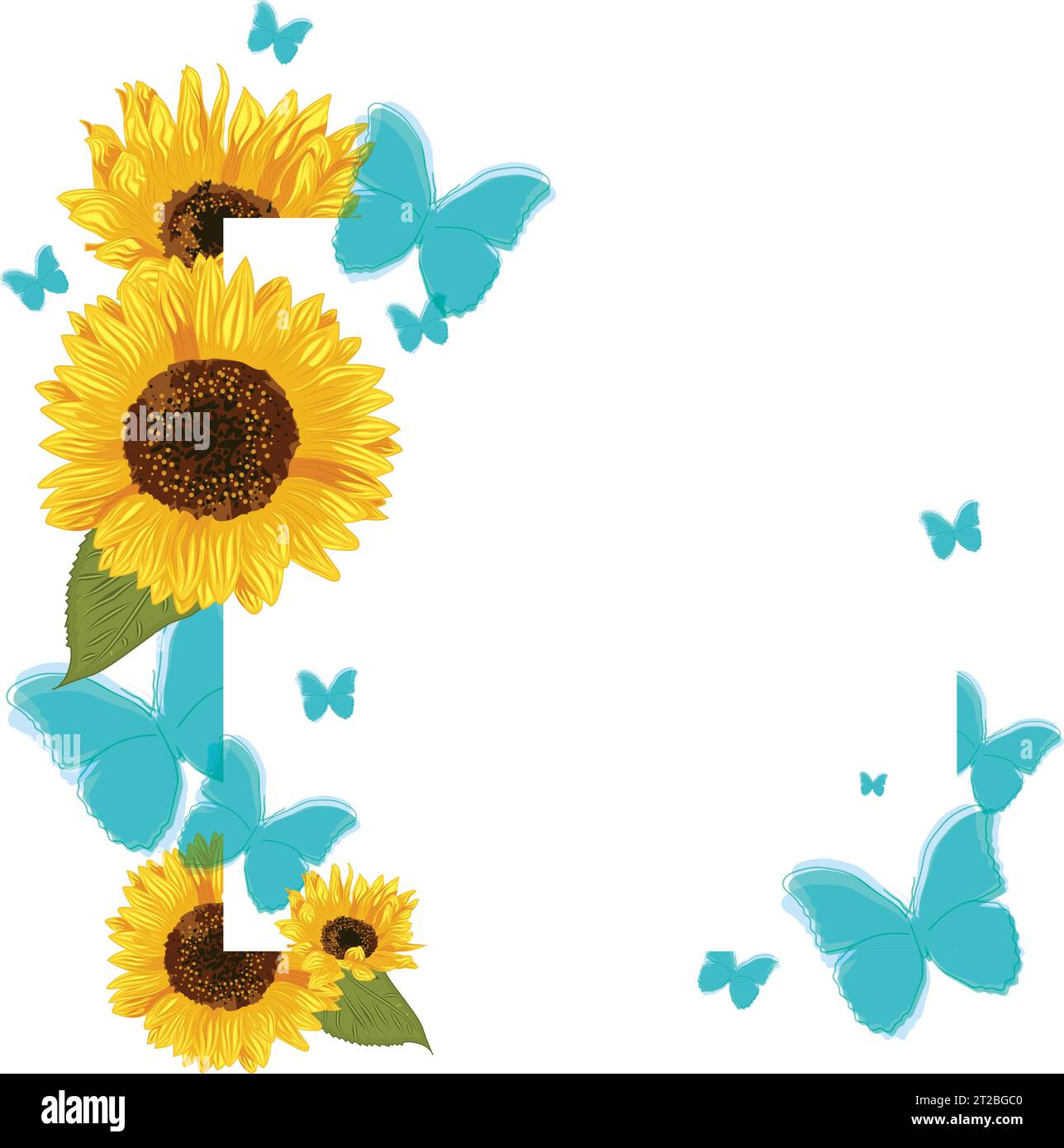 flower and butterfly border clip art