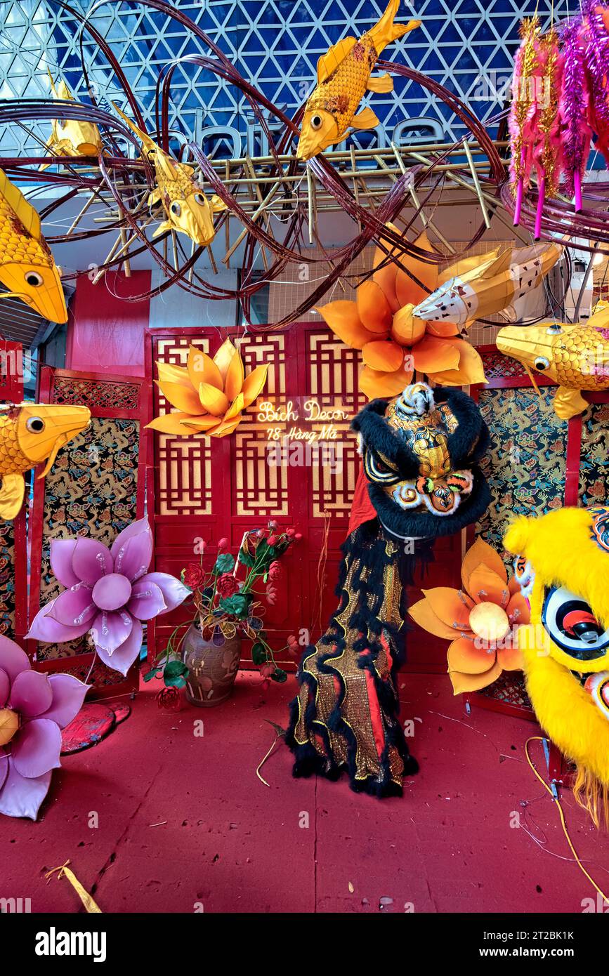 Mid-Autumn Festival (Moon Festival) decorations, Hanoi, Vietnam Stock Photo