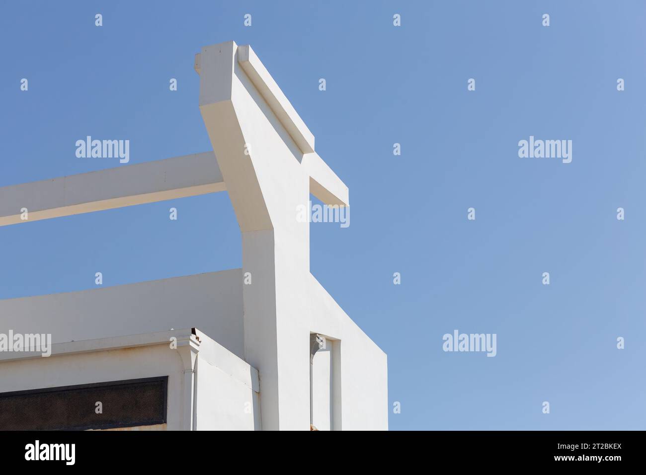 Architectural detail from the modernist, brutalist and eclectic Tel ...