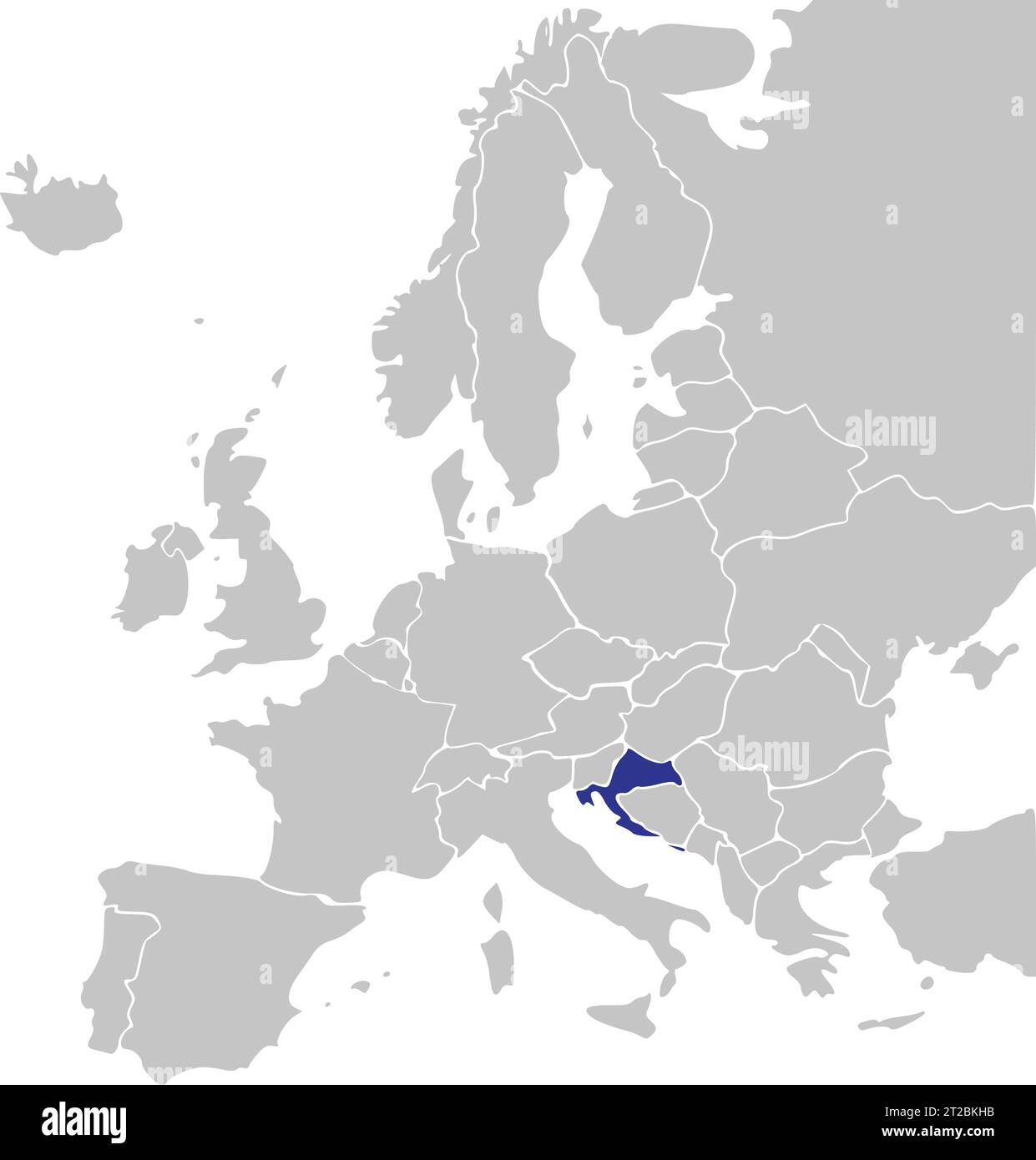 Location map of the REPUBLIC OF CROATIA, EUROPE Stock Vector