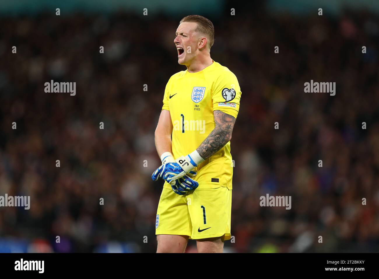 Jordan Pickford of England England v Italy, UEFA EURO 2024 Qualifier