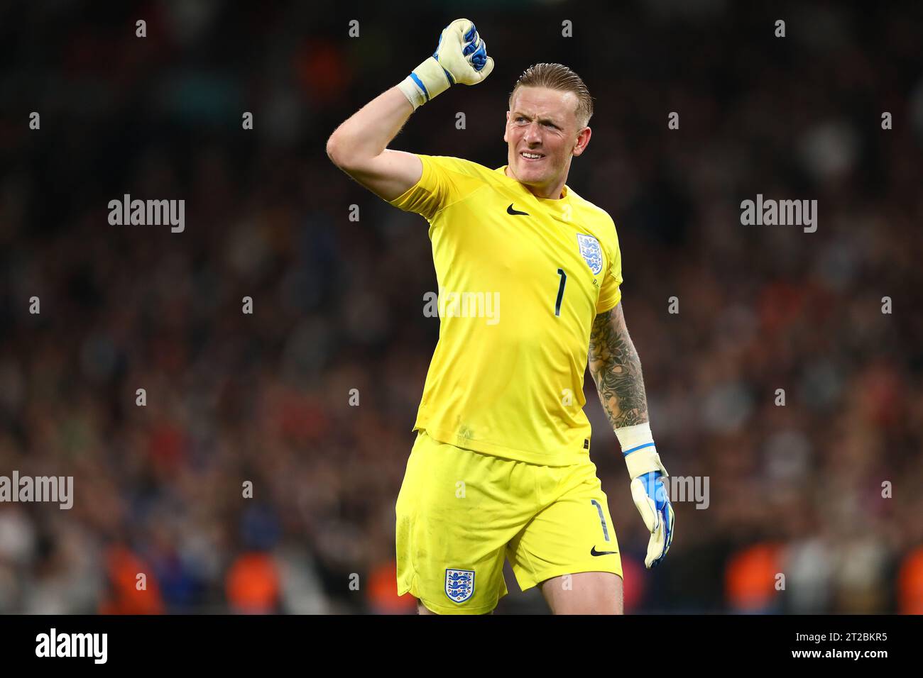 Jordan Pickford of England - England v Italy, UEFA EURO 2024 Qualifier ...