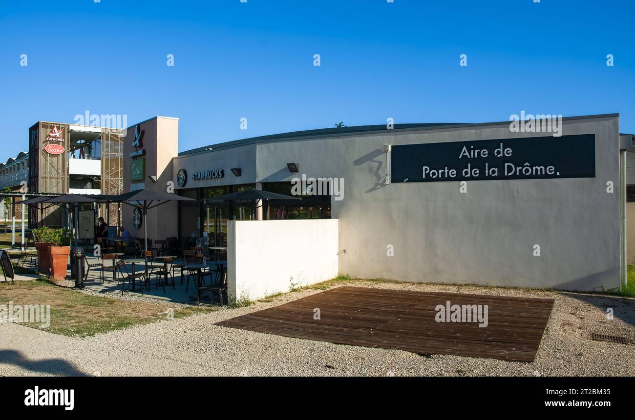 La Baume, France July 30, 2023 Service area Aire de Porte de la