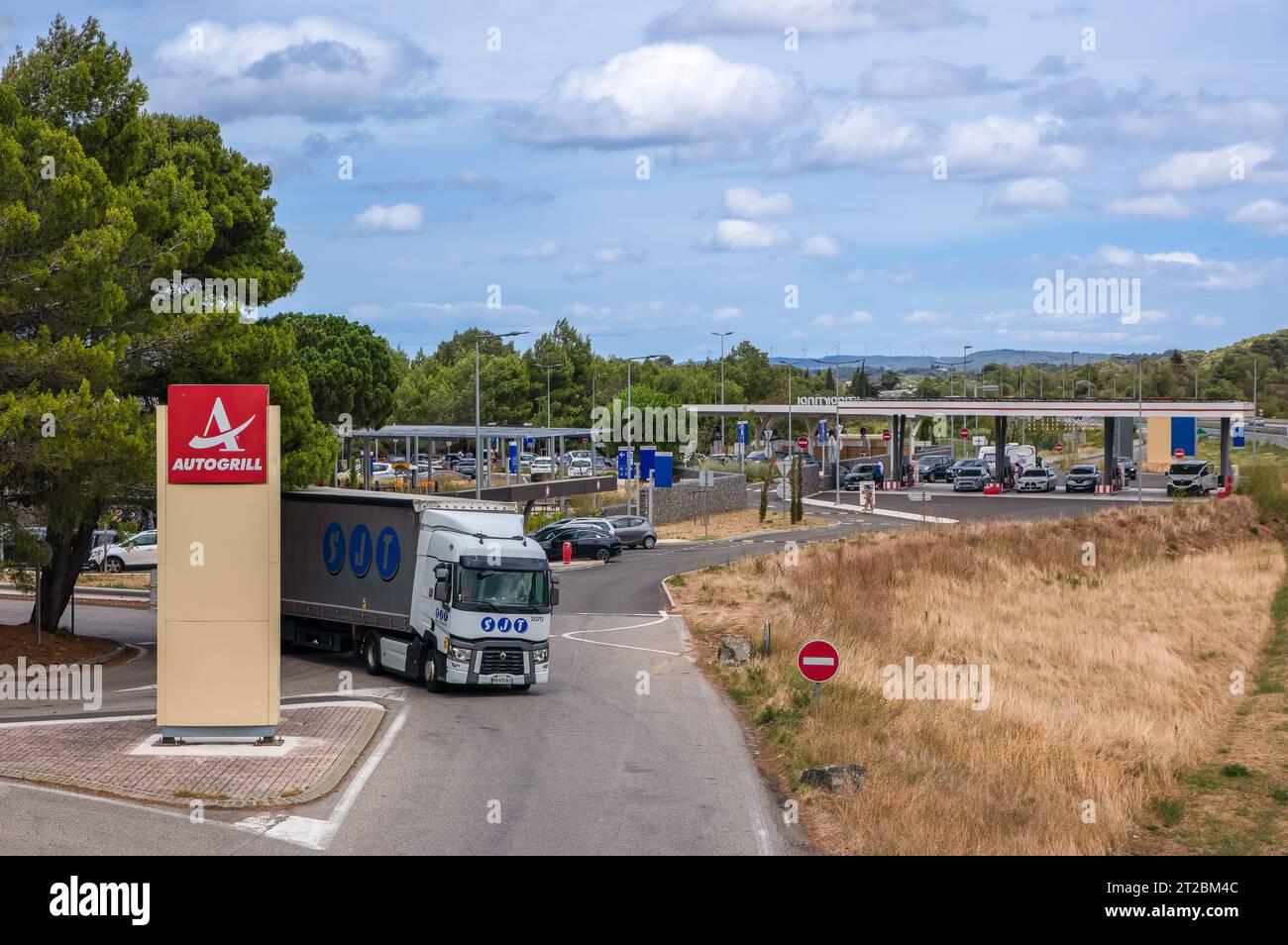 Capendu, France July 31, 2023 Service area Aire des Corbieres Nord
