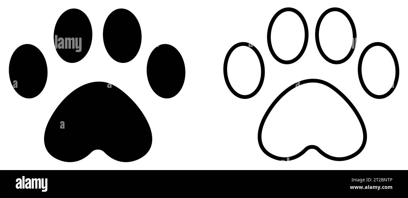 Footprint pet icons. Paw prints. Animal track. Vector illustration isolated on white background Stock Vector