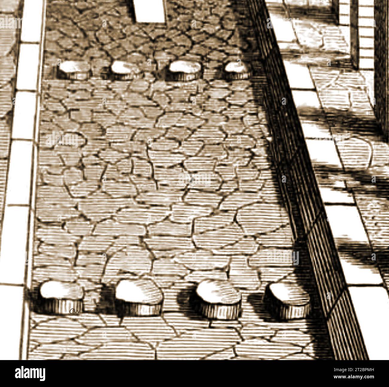 Crepido (ancient stepping stones discovered at Pompeii. Their purpose ...