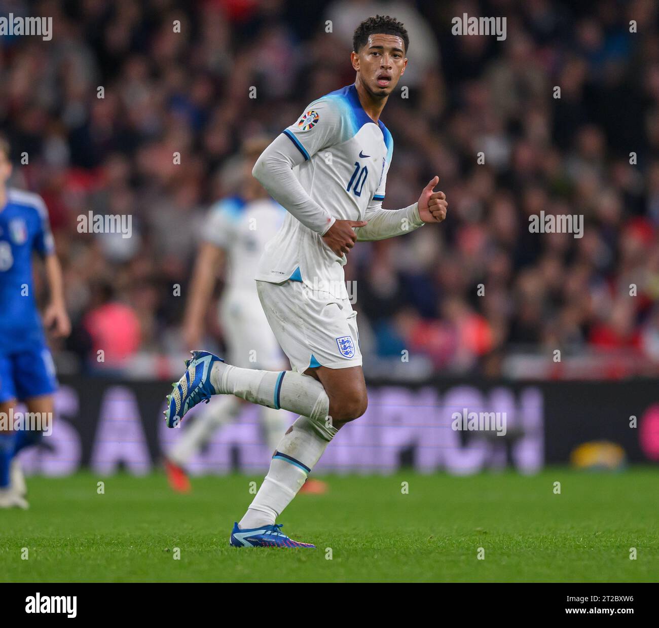 London, UK. 17th Oct, 2023. 17 Oct 2023 - England v Italy - Euro 2024 Qualifier - Wembley Stadium.  England's Jude Bellingham Picture : Mark Pain / Alamy Live News Stock Photo