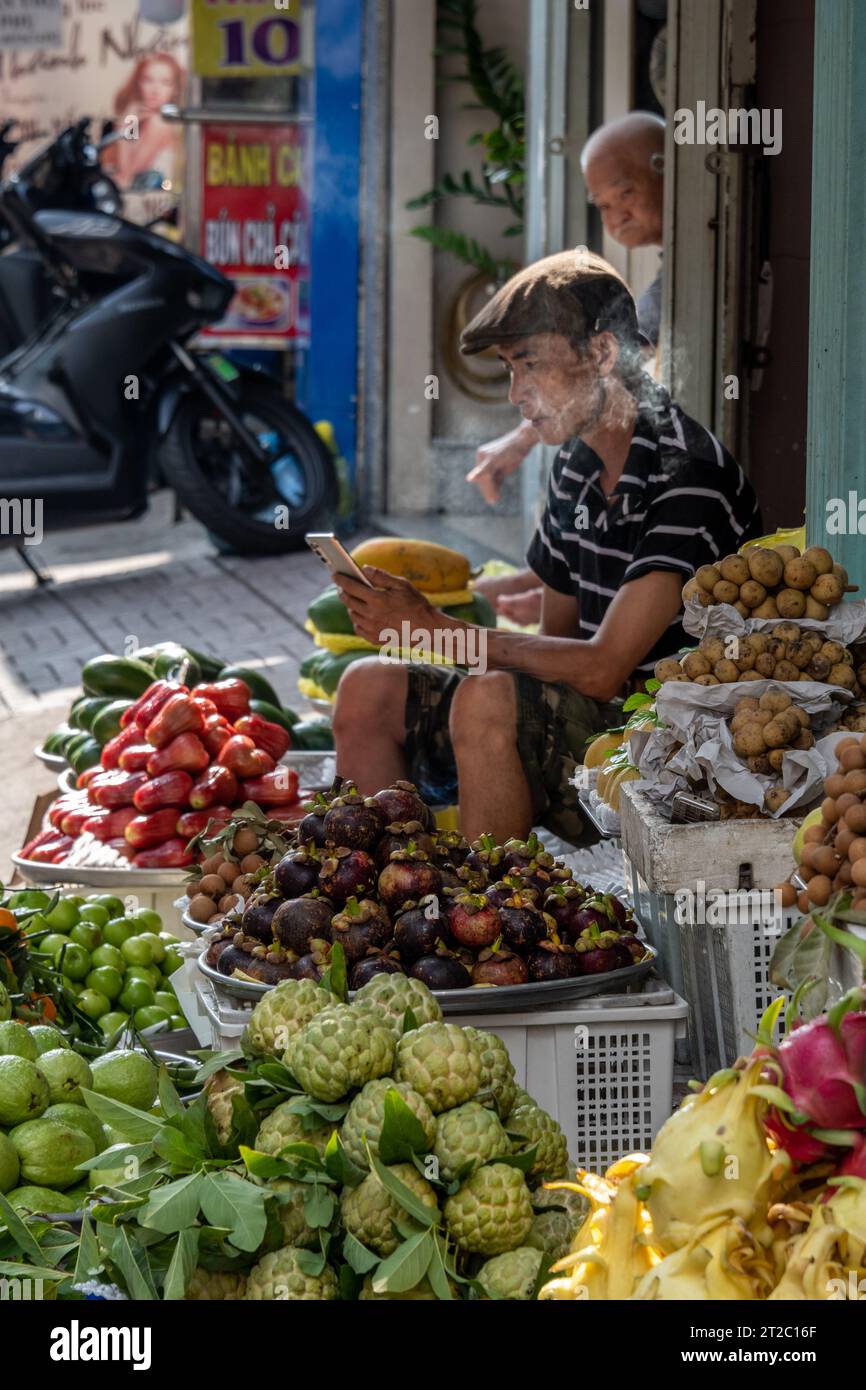 Fruit and Vegetable Vendor, Vietnam Stock Photo Alamy