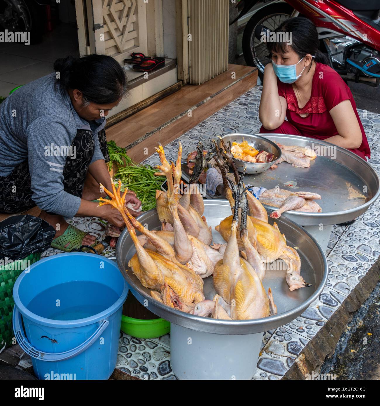 Street Food Vendor, Ho Chi Minh City, Vietnam Stock Photo