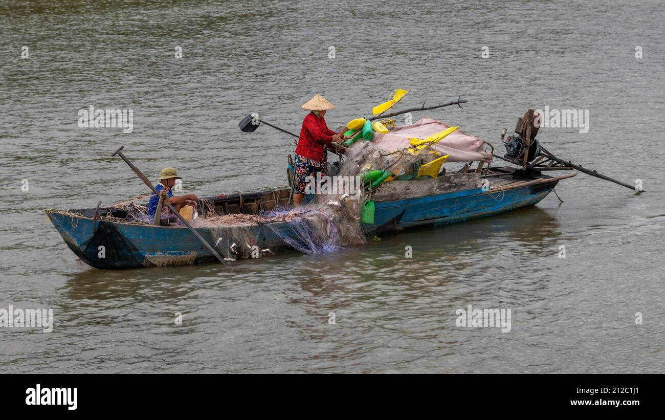 Fishing Boat on Mekong River Delta, Vietnam Stock Photo - Alamy
