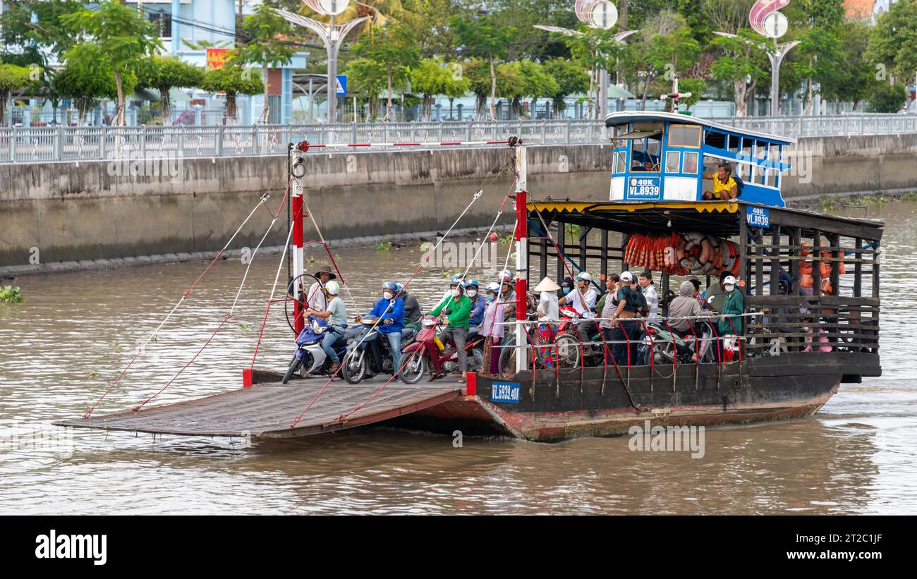 Local Ferry Across the Mekong River, Vietnam Stock Photo - Alamy