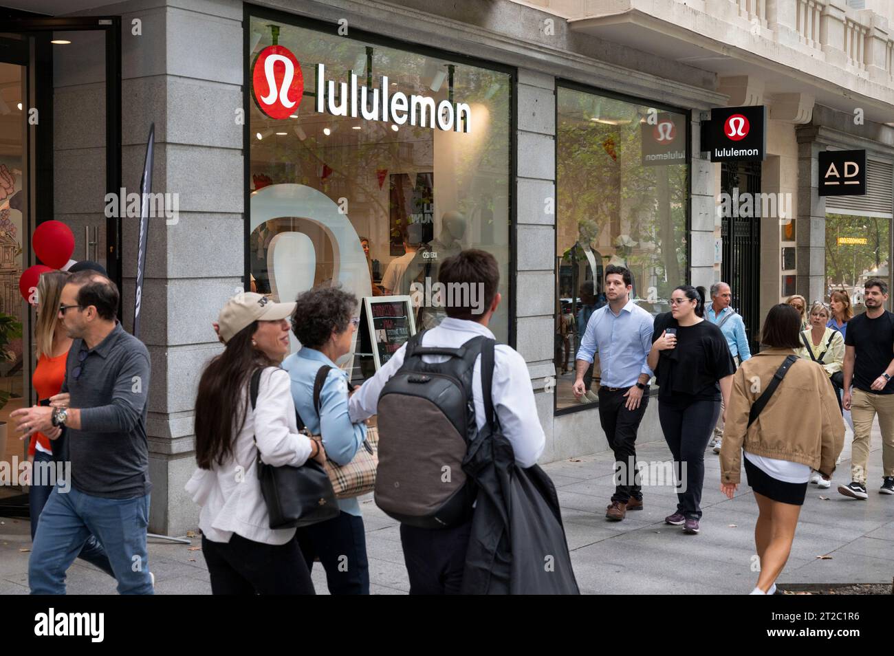 Madrid, Spain. 16th Sep, 2023. Pedestrians walk past the Canadian
