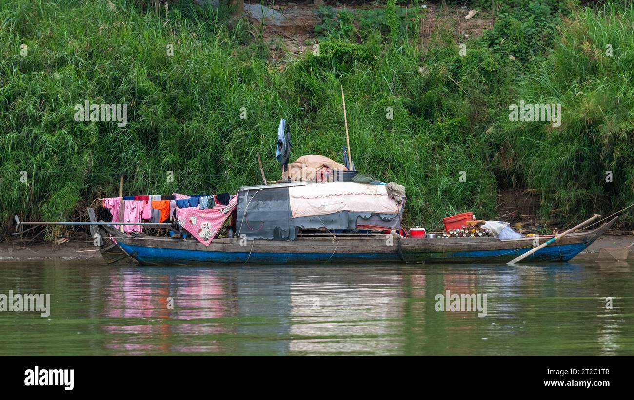 Boat on Mekong River Delta, Vietnam Stock Photo - Alamy