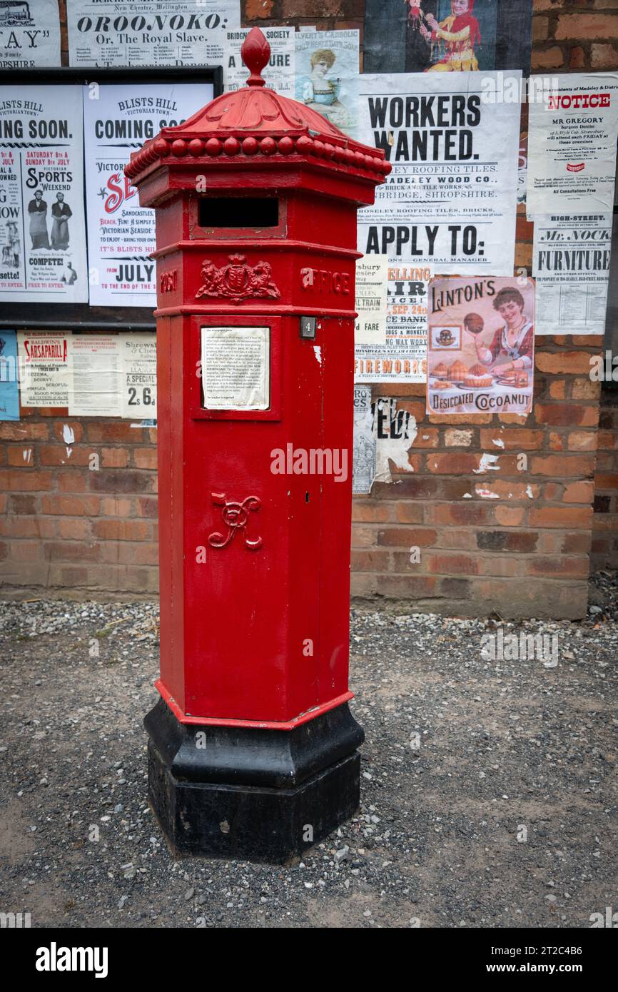 Victorian Post Box at Ironbridge Museum Stock Photo