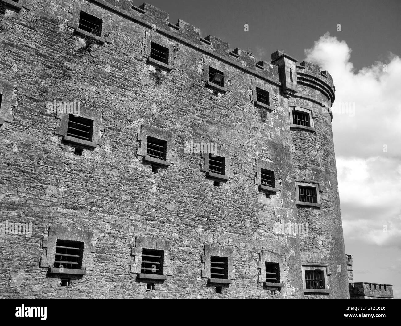 Old celtic castle tower walls, Cork City Gaol prison in Ireland