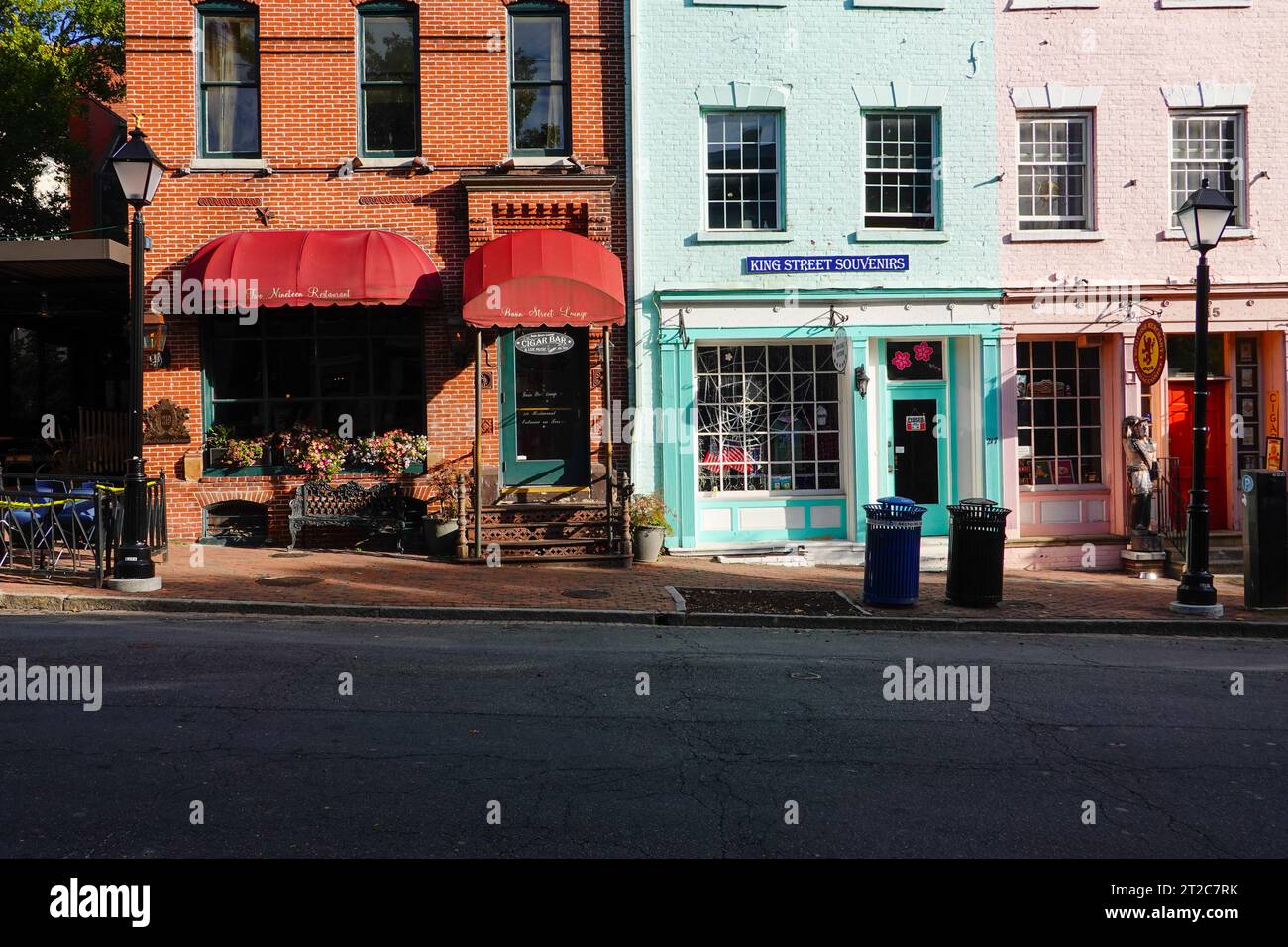 Colorful exterior of shops on King Street in Old Town Alexandria, Virginia, USA Stock Photo Alamy