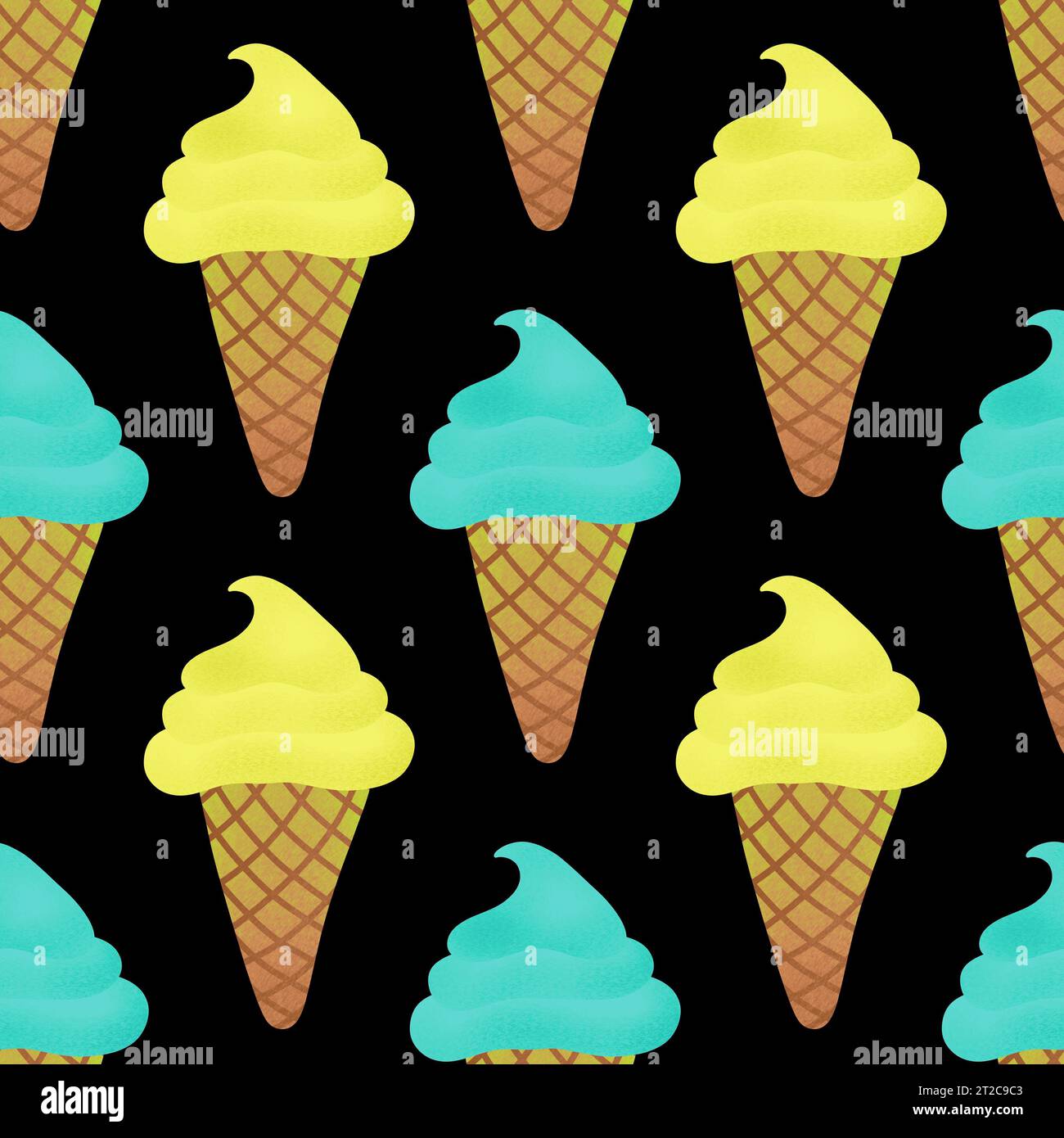 Summer cartoon seamless ice cream pattern for wallpaper and wrapping ...