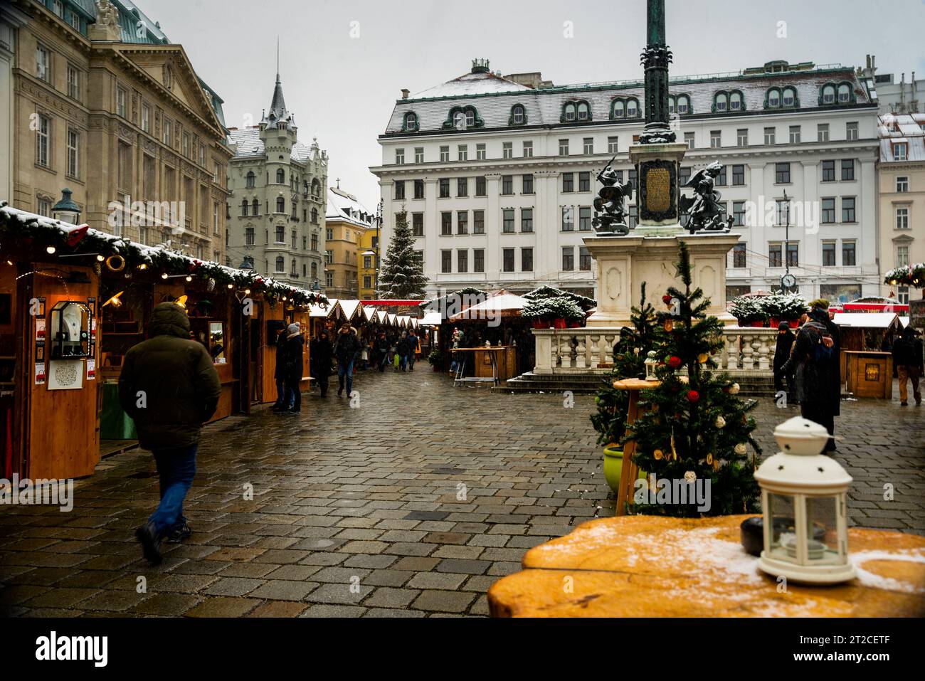 Freyung square, Neoclassical and Historicist architecture in Vienna, Austria. Stock Photo