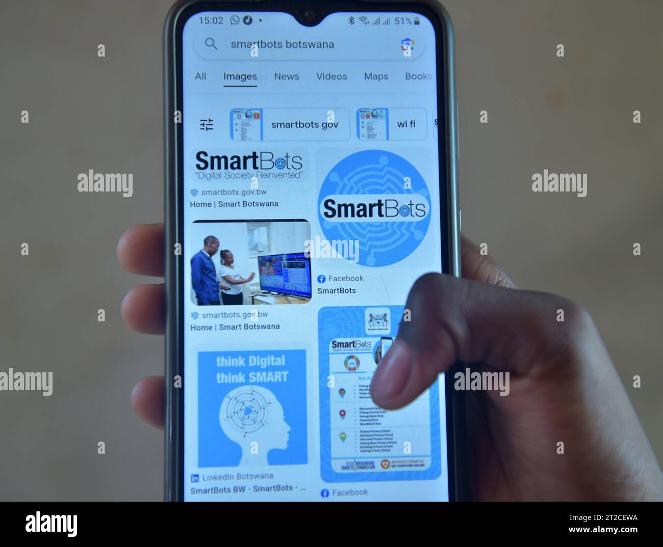Gaborone, Botswana. 18th Oct, 2023. A person browses the with