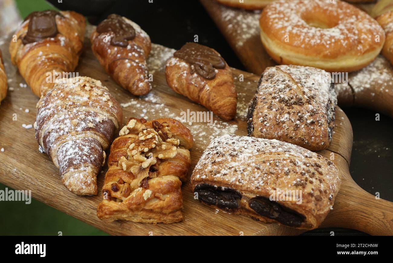 Pastries on display at the Ballarò market in Palermo, Sicily, Italy