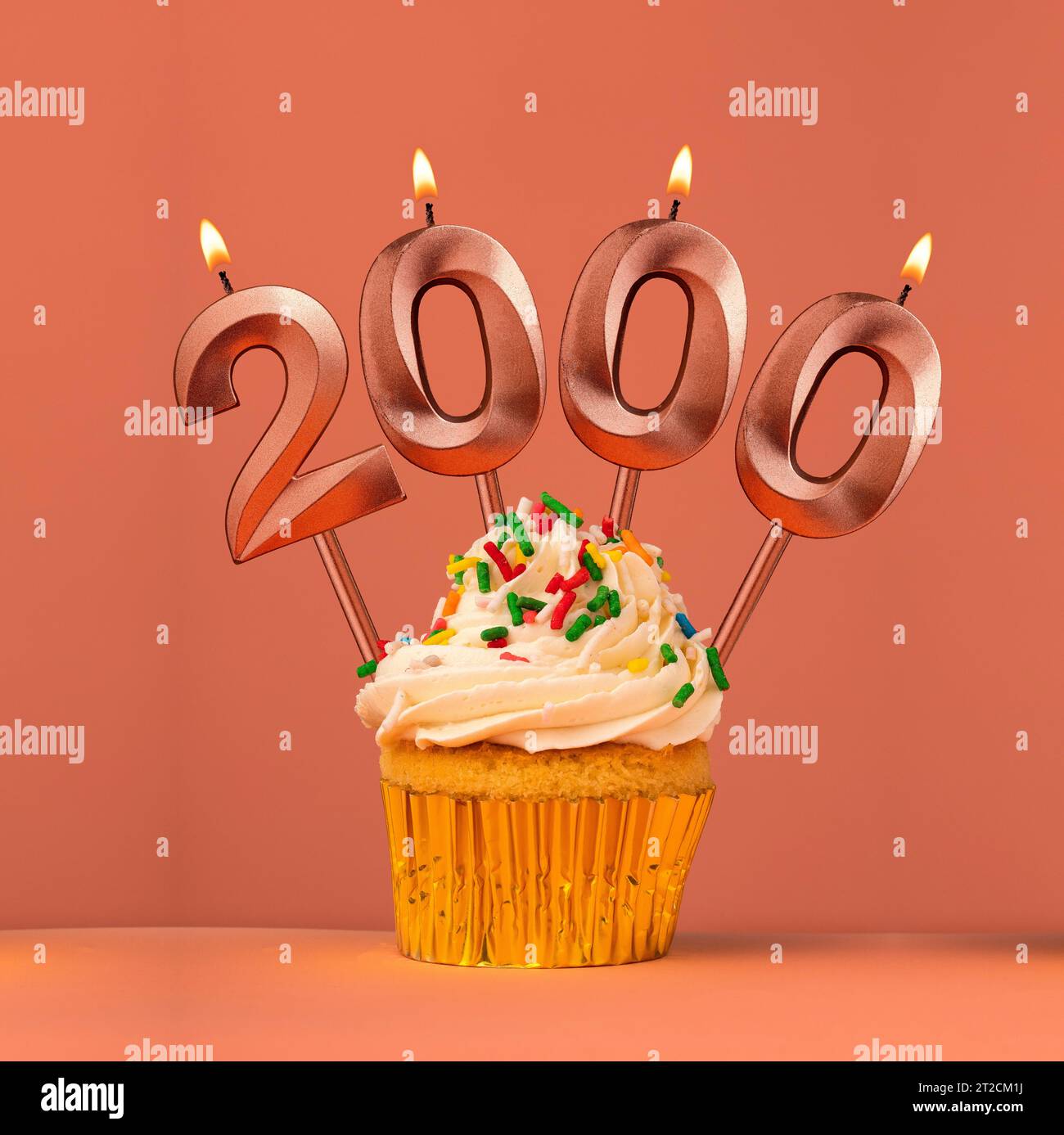 Number of followers or likes - Candle number 2000 Stock Photo - Alamy
