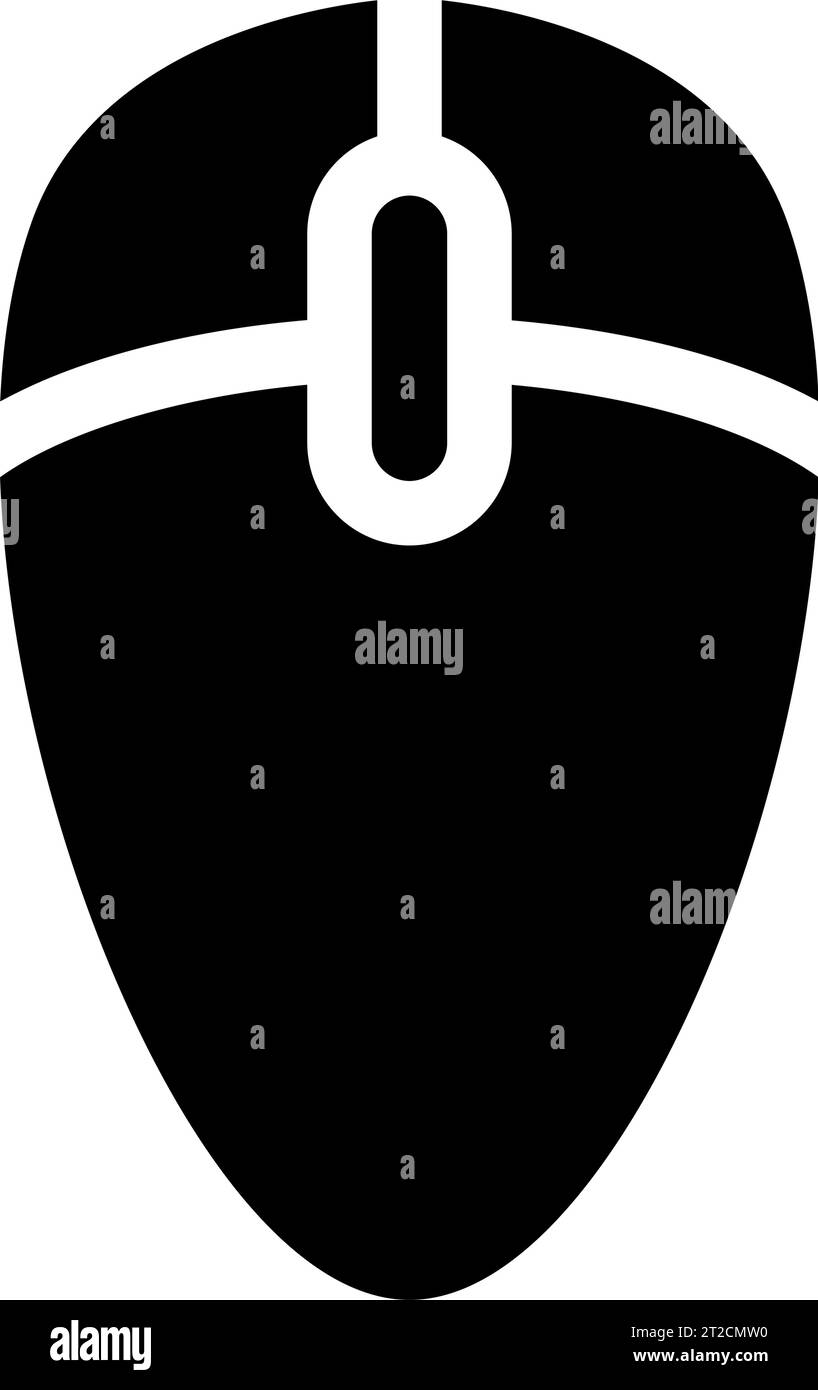 Black Abstract Simplistic Mouse Icon on a White Background Stock Vector